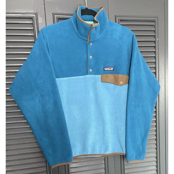Patagonia Synchilla Snap-T Pullover Fleece Fall Jacket Blue Colorblock XXS - Picture 2 of 10